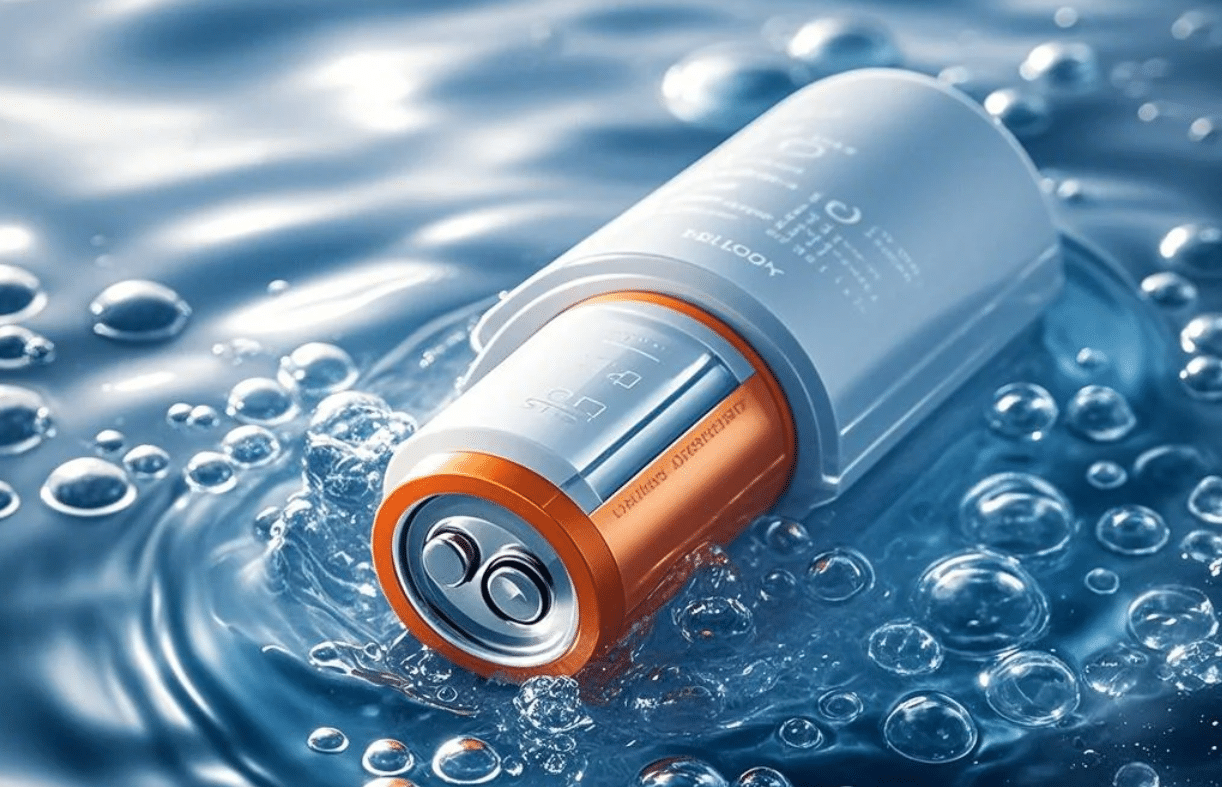 pile au lithium dans l'eau